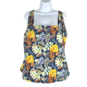 L.L. Bean Tankini Swim Top Womens‎ 24W Tropical Floral Multicolored NWT SW-1955